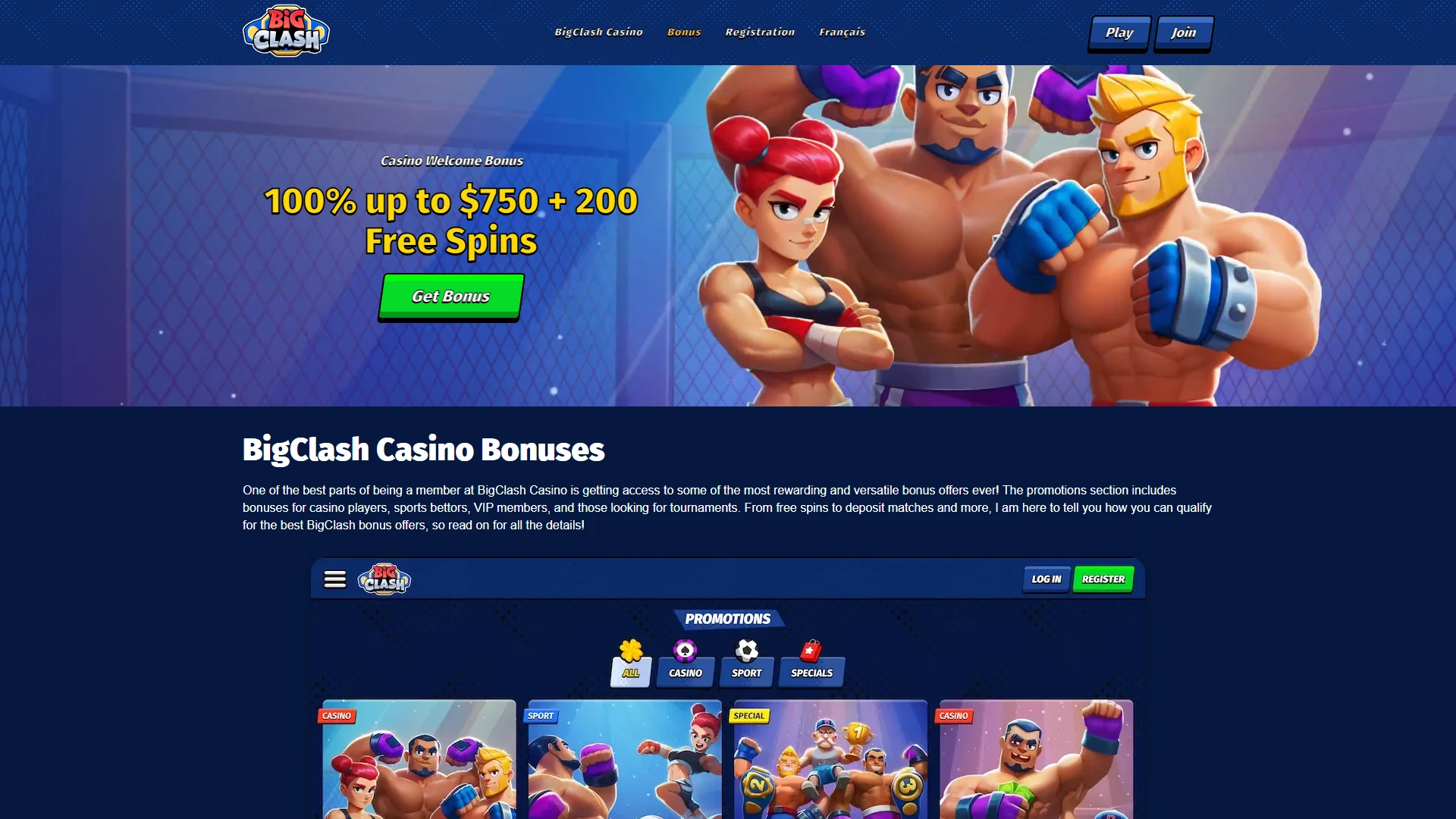 BigClash promotions page